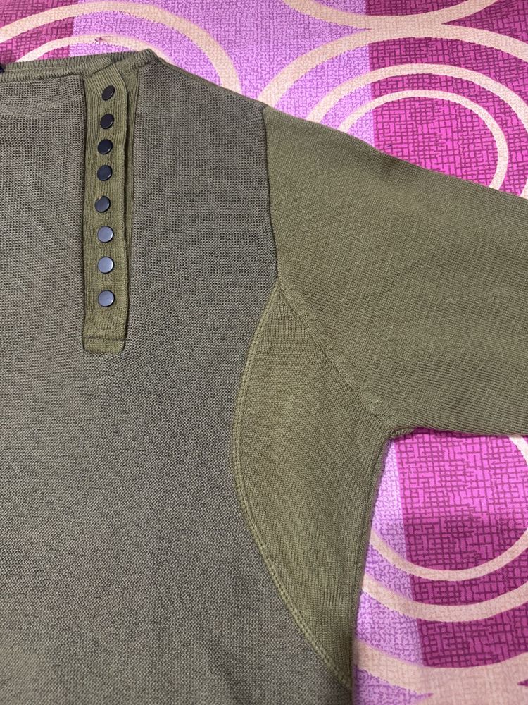 Olive Green Knit Pullover