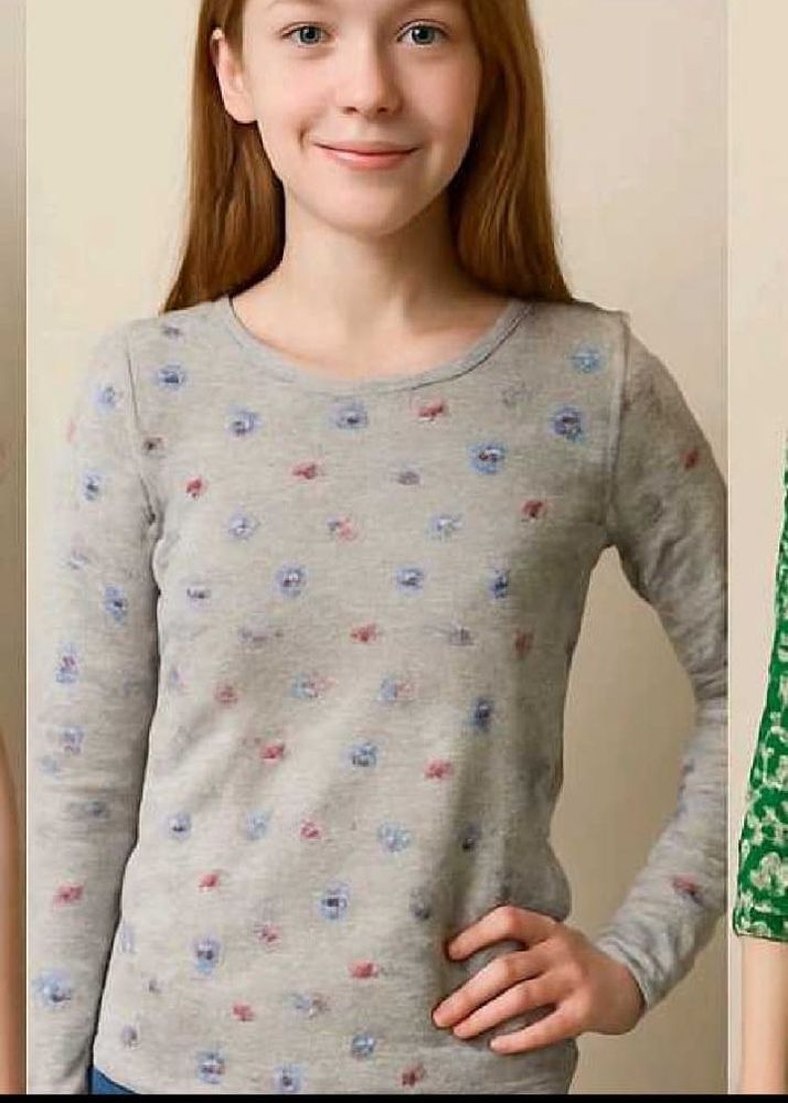 Girls&#39; Long Sleeve Floral Top🩵✨