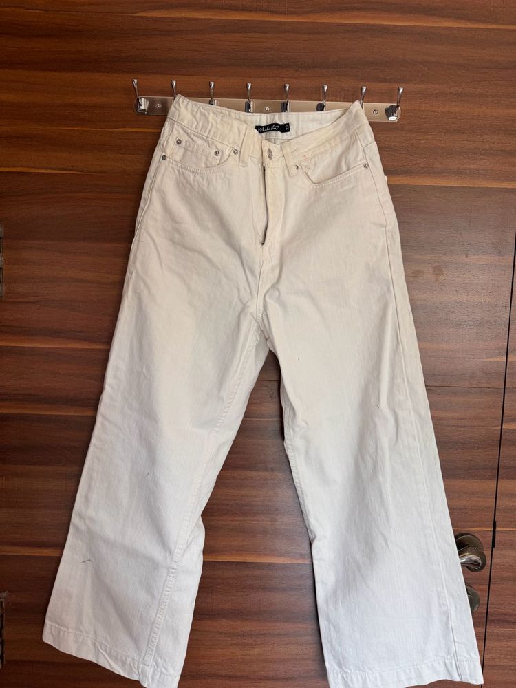 Wide Leg White Jeans