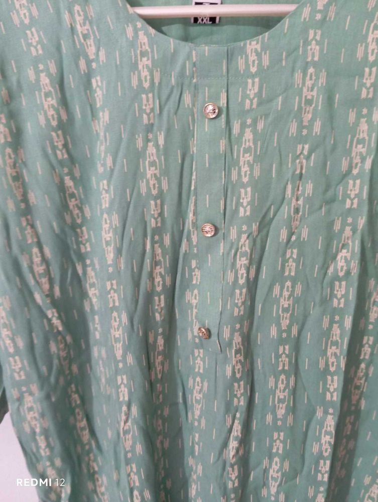 Sea Green Printed Kurta
