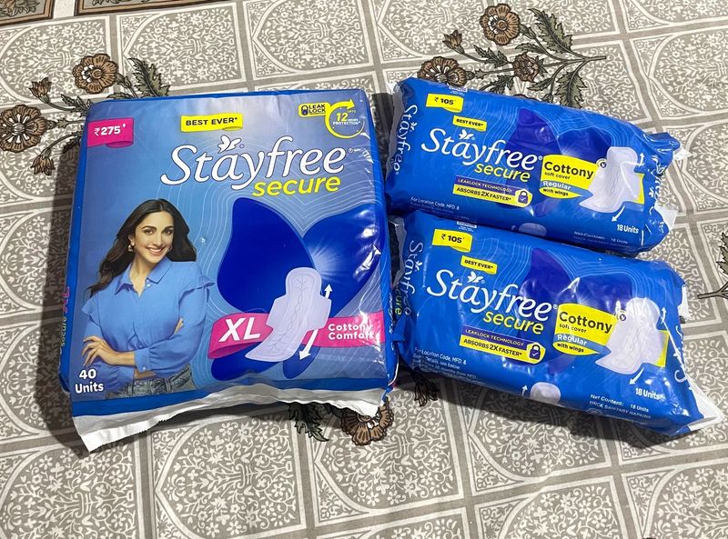 Stayfree Secure sanitary pads(40+18+18)