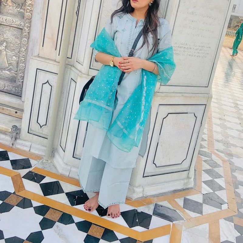 Embroidered Kurta Bottom Set