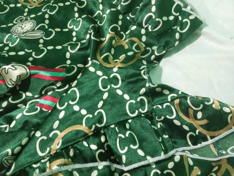 Green Patterned Blouse