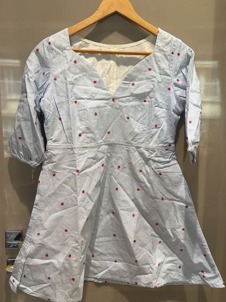 Striped Mini Dress with Strawberries