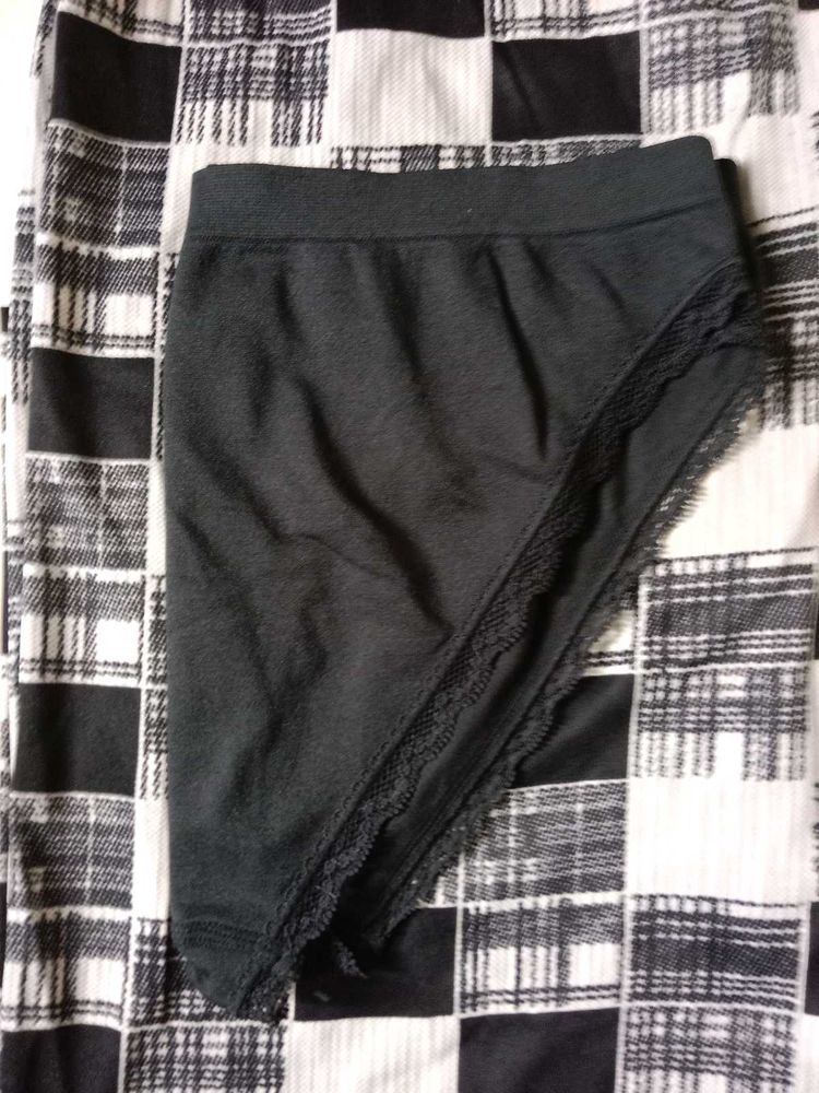 Women Black Lace M Size Brief Panty