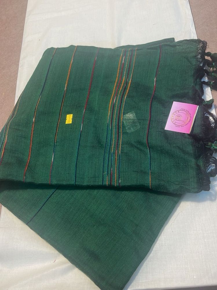 Elegant Green Cotton Saree