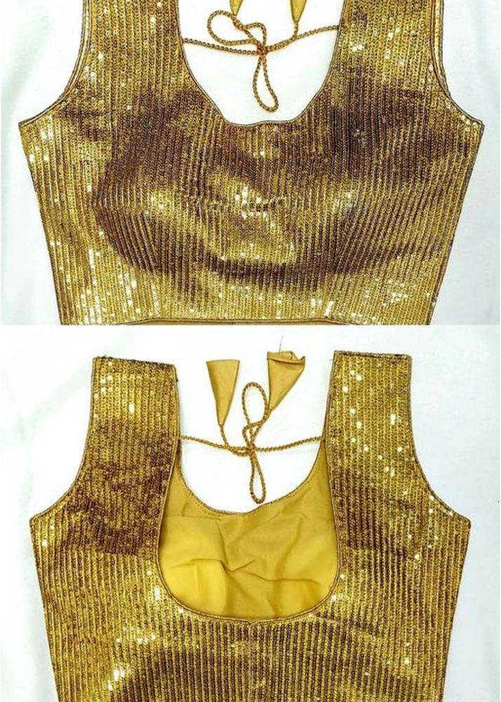 Gold Sequin Blouse - Party Ready! (38 Alterable)