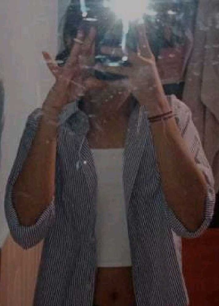 Striped Button-Down crop. Shirt