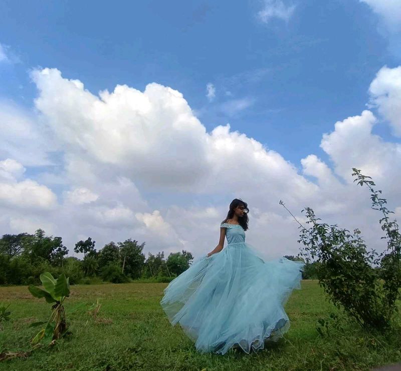 Powder Blue Flairy Gown 💫