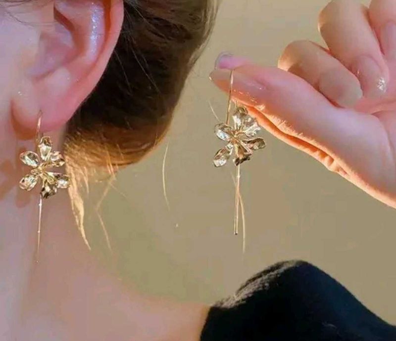 Floral Korean Drop Earrings