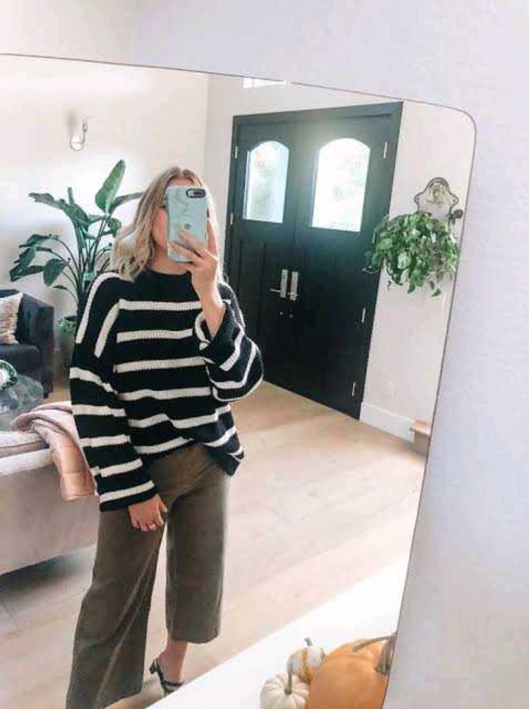 H&amp;M oversized Striped Pullover Sweater