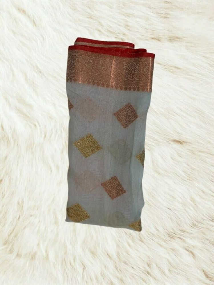Blue Copper  Zari Saree