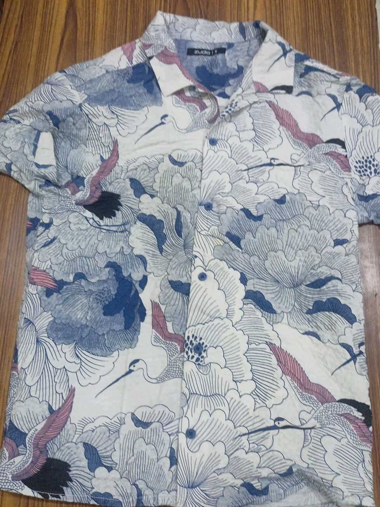 Floral Print Shirt Zudio Size- S