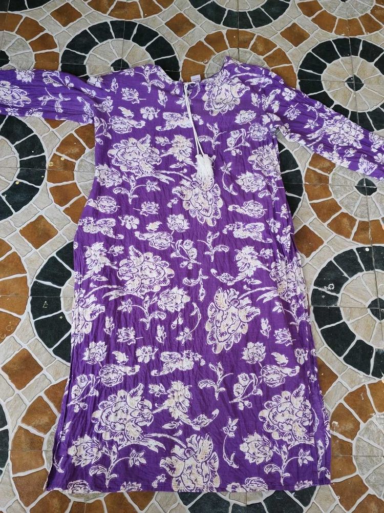 pure cotton Floral Print Kurta