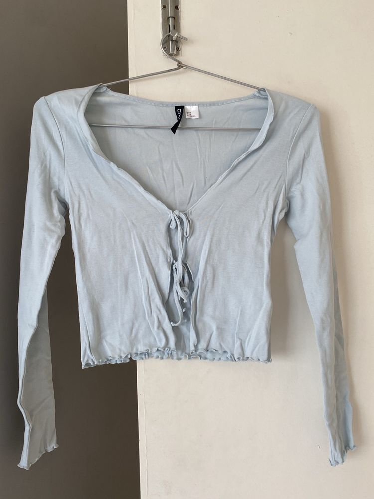 Light Blue H&amp;M Tie Up Top