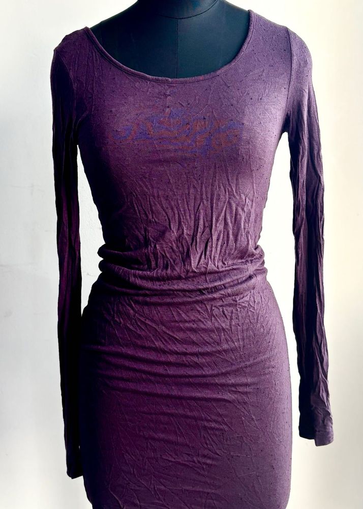 Stretchable Vero Moda Purple Bodycon Dress