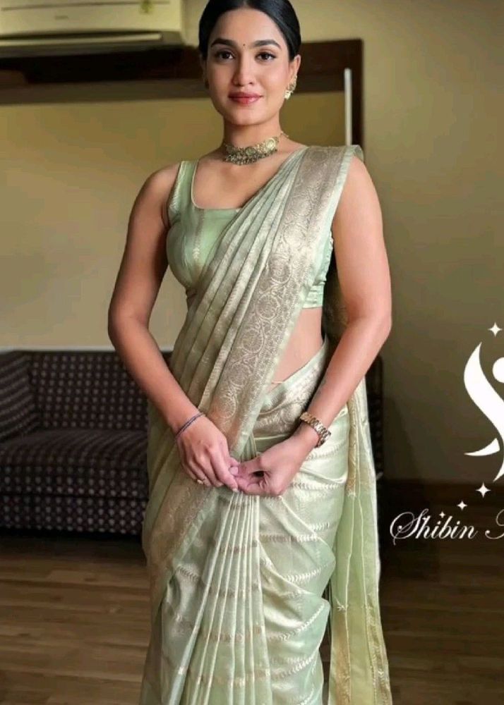 Elegant Mint Green Saree