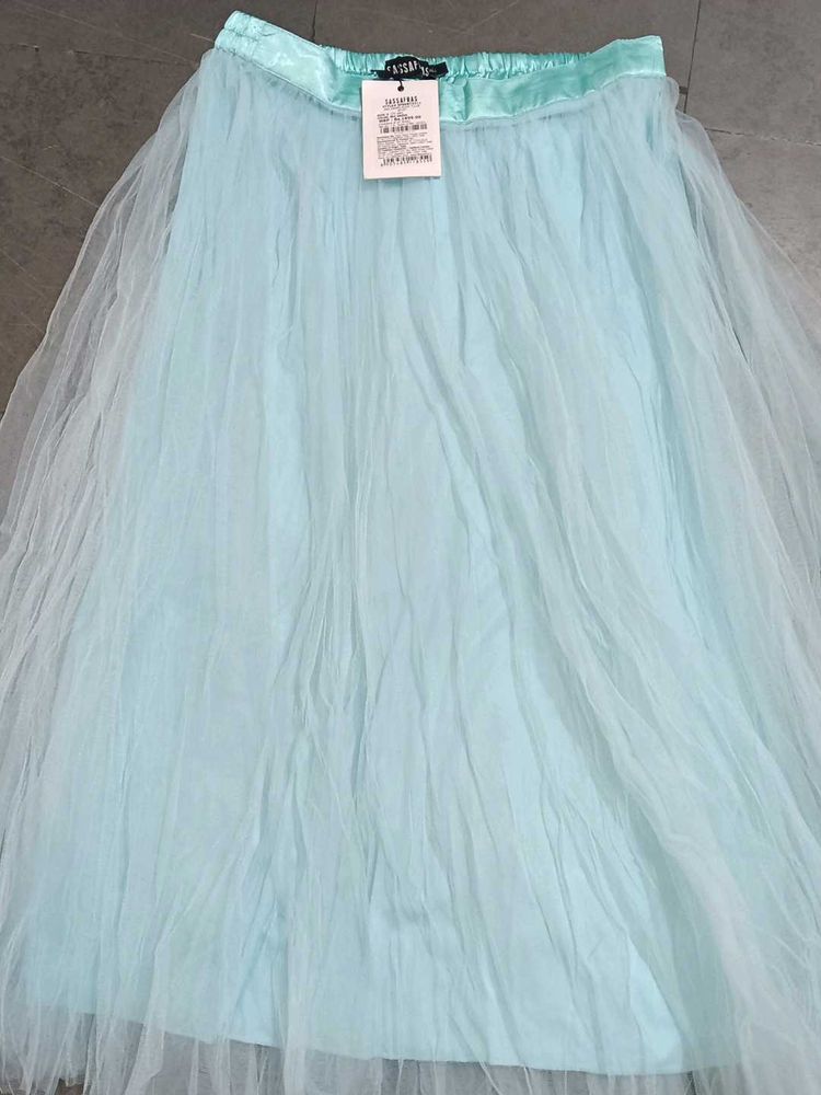Aqua Tulle Skirt