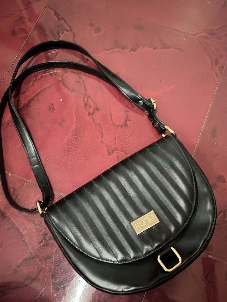 leather  Black Shoulder Bag