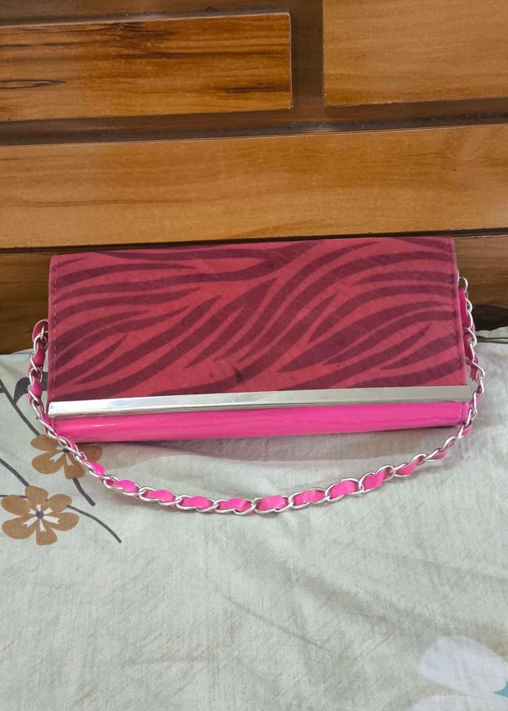 Pink Zebra Clutch