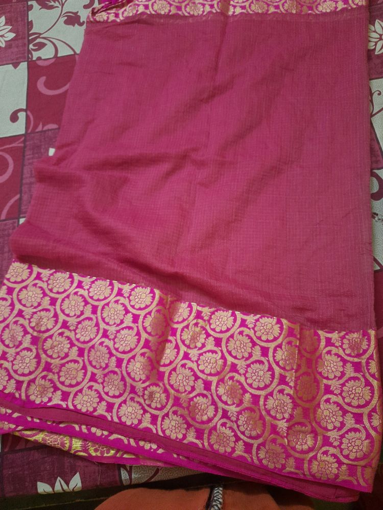 Pink &amp; Gold Saree