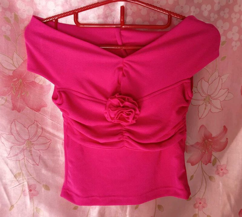 Hot Pink Off-Shoulder Top