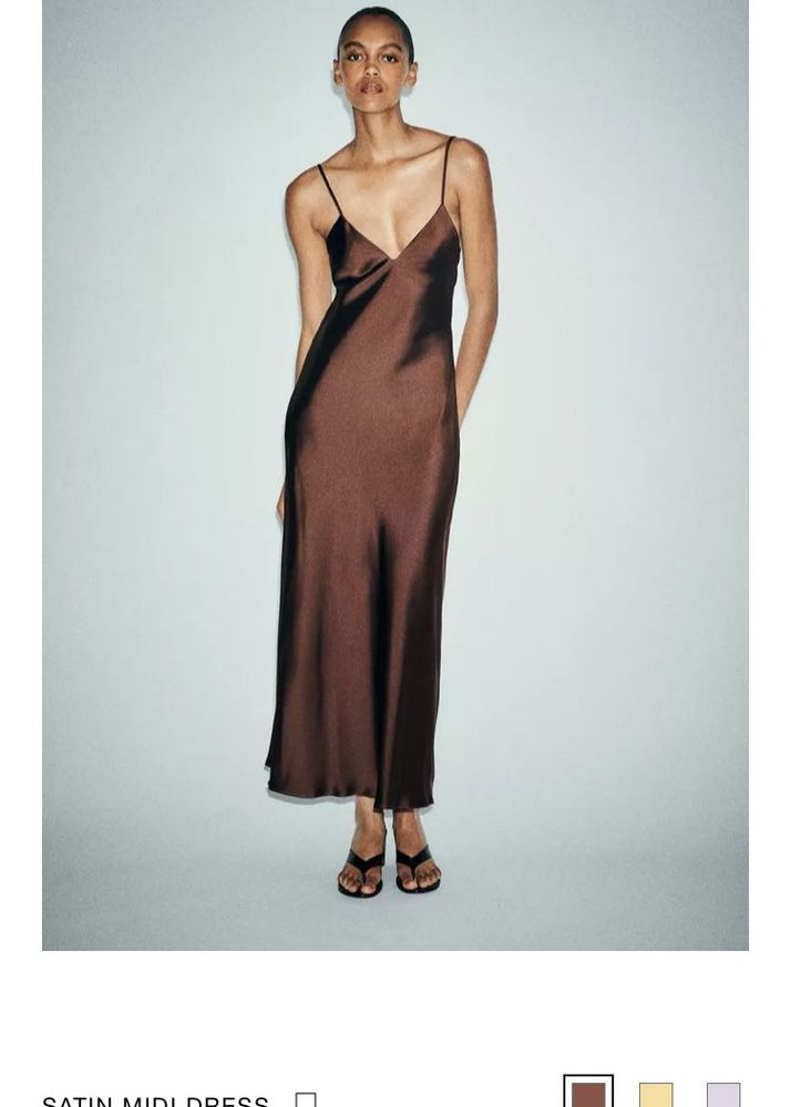 Zara Satin Midi Dress