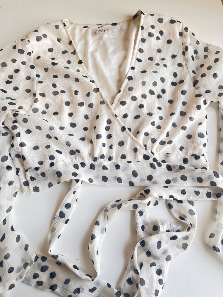 White Polka Dot Top