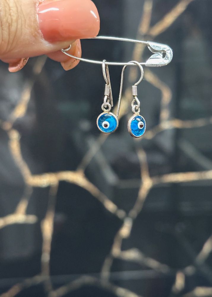Silver Evil Eye Earings