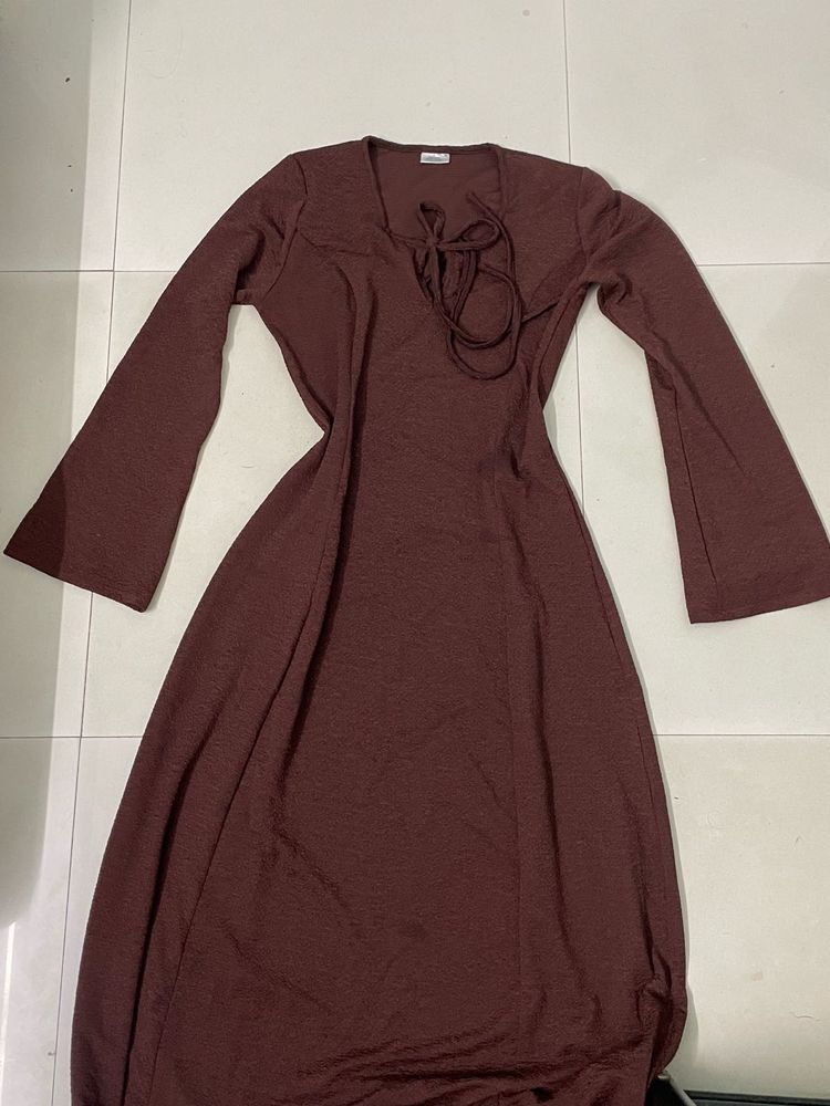 Elegant Brown Maxi Dress