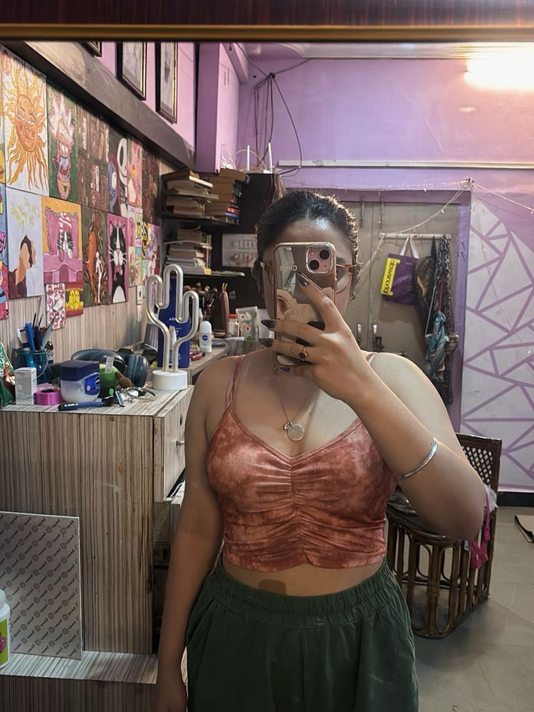 Cute Orange Crop Top