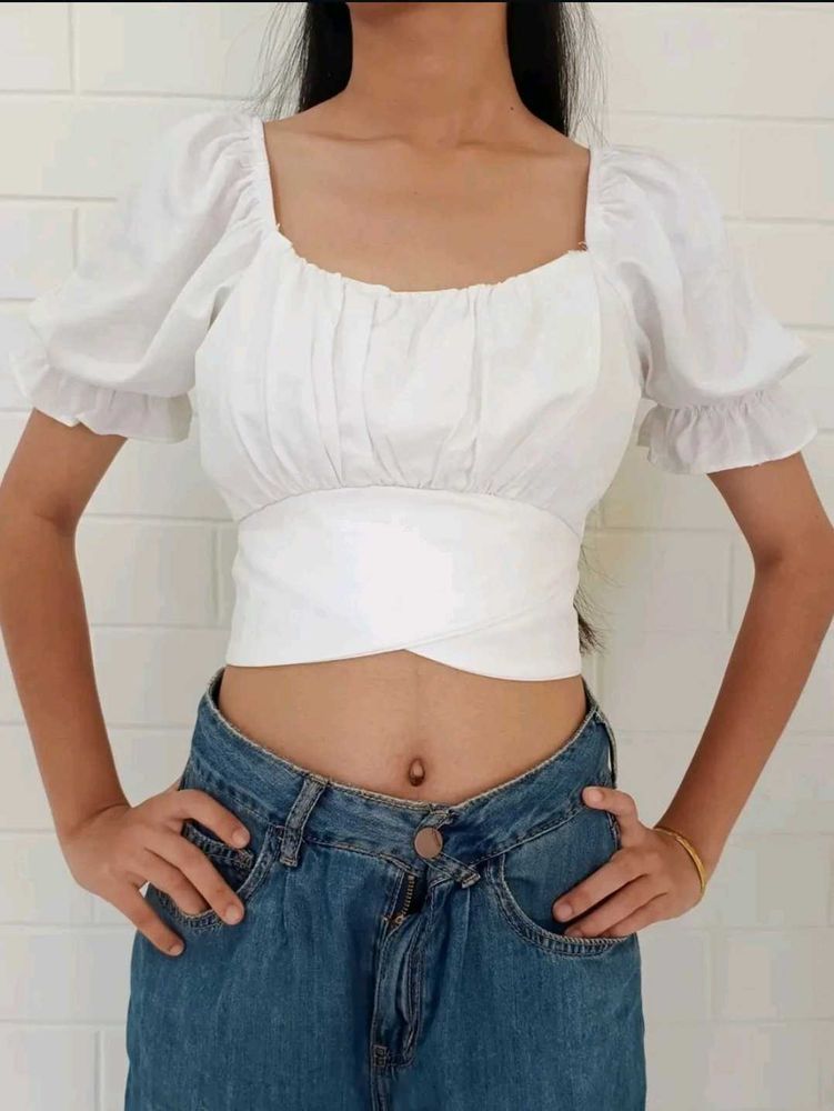 White Crop Top