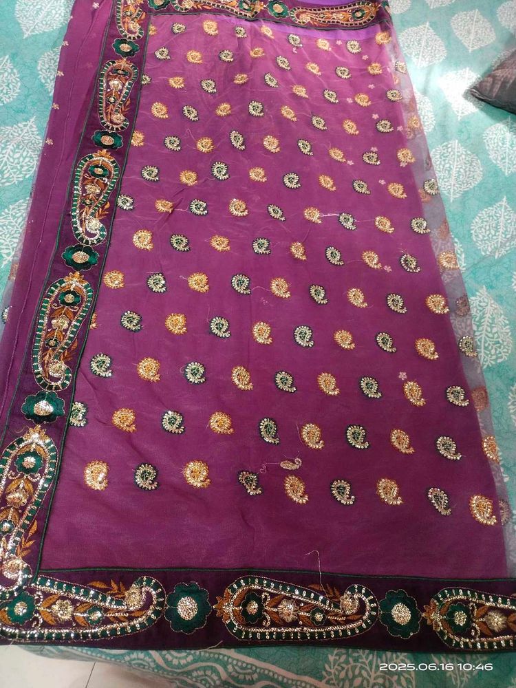 Purple 💜 Half Net Saree