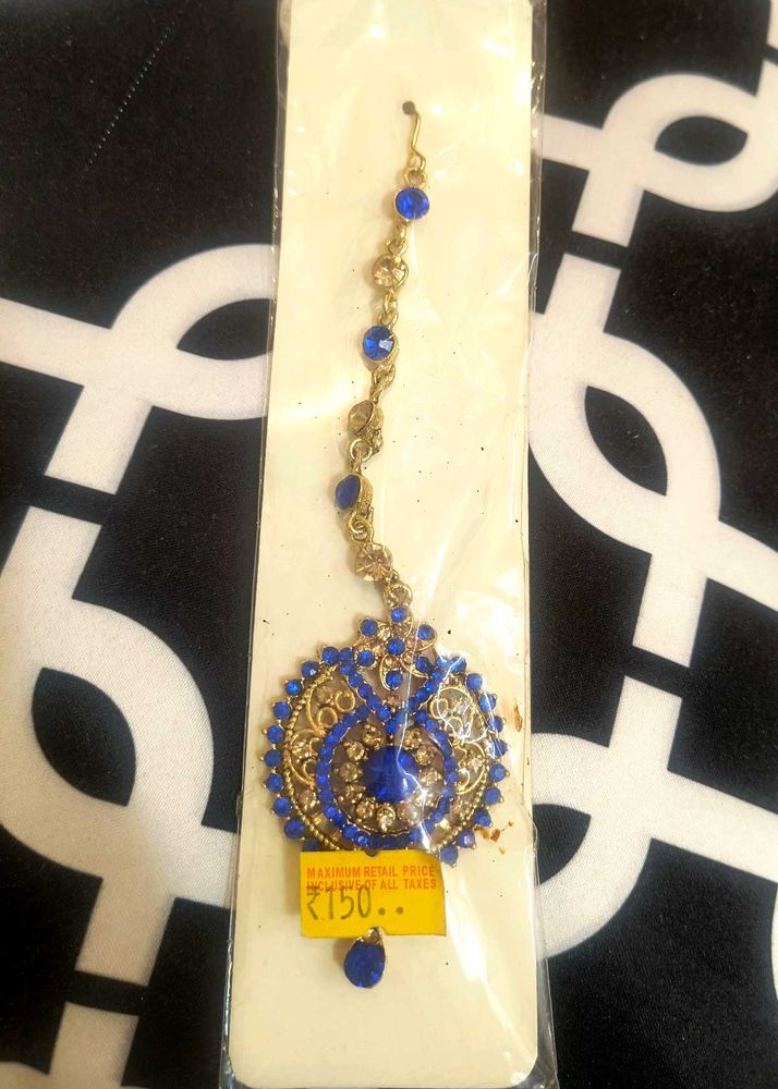Blue Stone Tikka Headpiece
