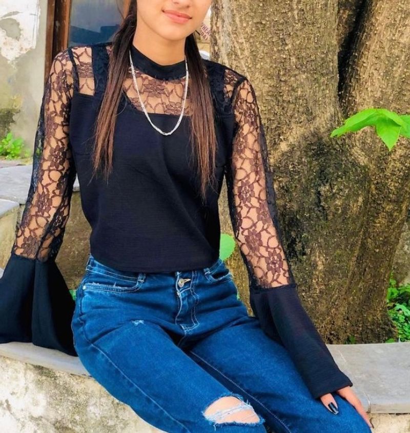 Black Net Top