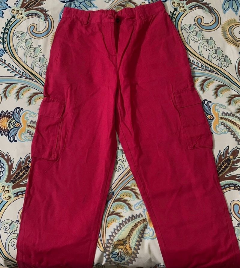 Hot Pink Cotton Jeans