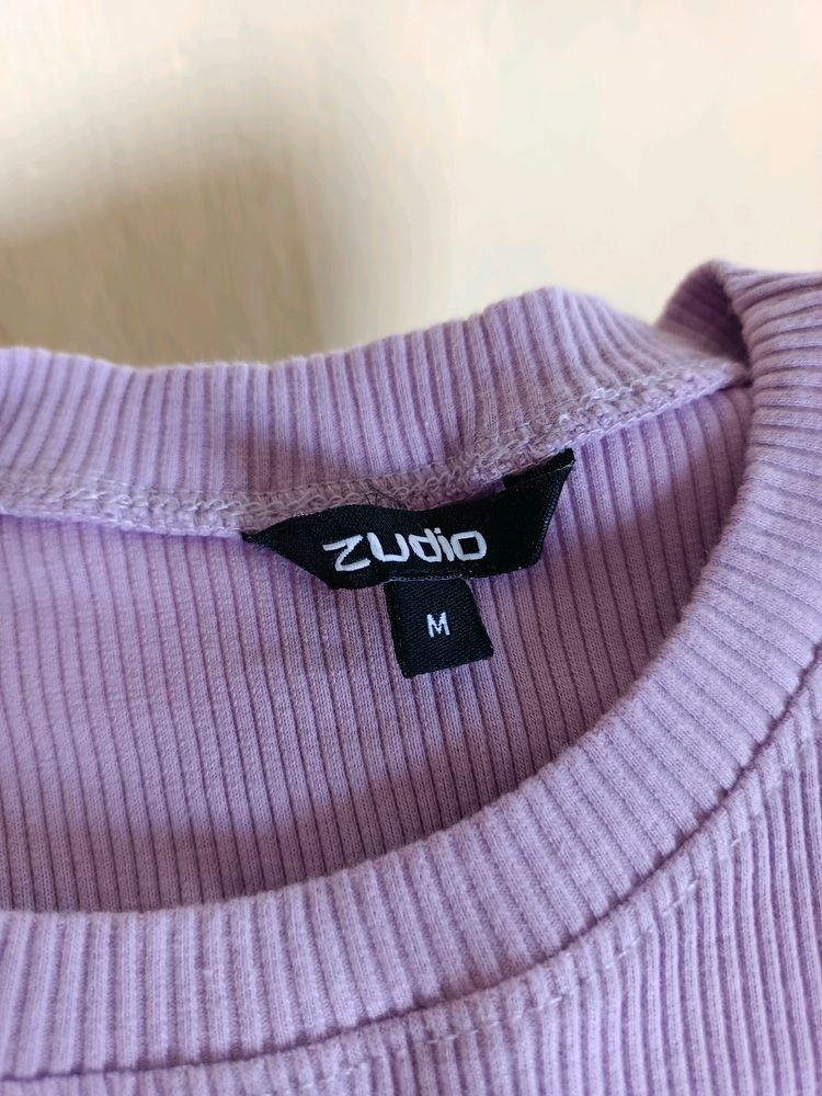 Zudio Lavender Ribbed Top