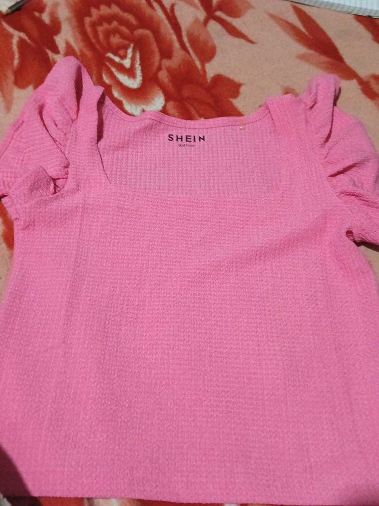 Cute Pink Ruffle Sleeve Top