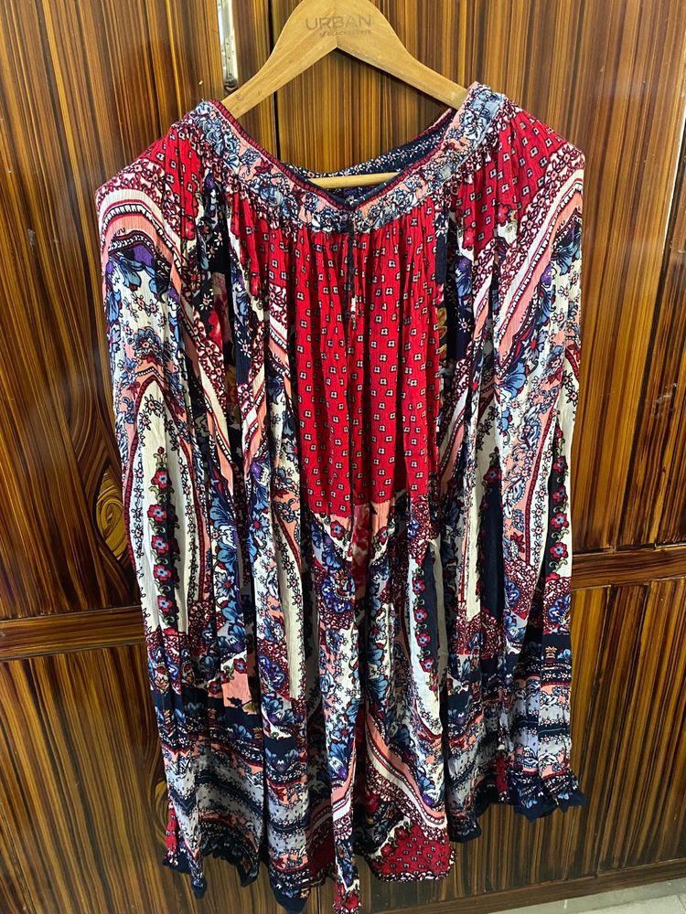 Boho Print Flared Skirt