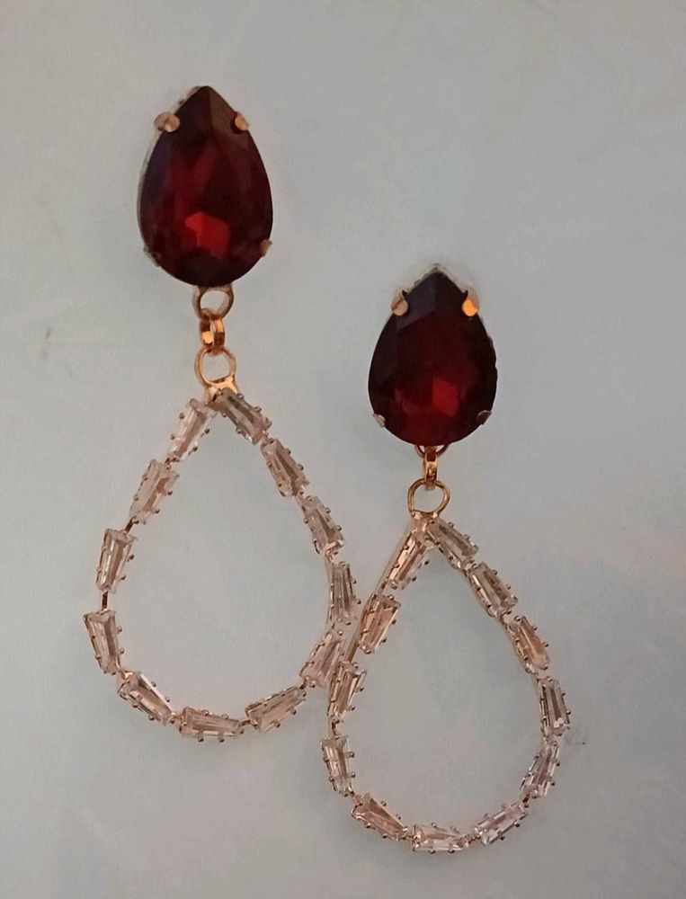 Red Teardrop Earrings