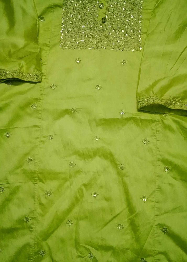 Green Embellished Kurta