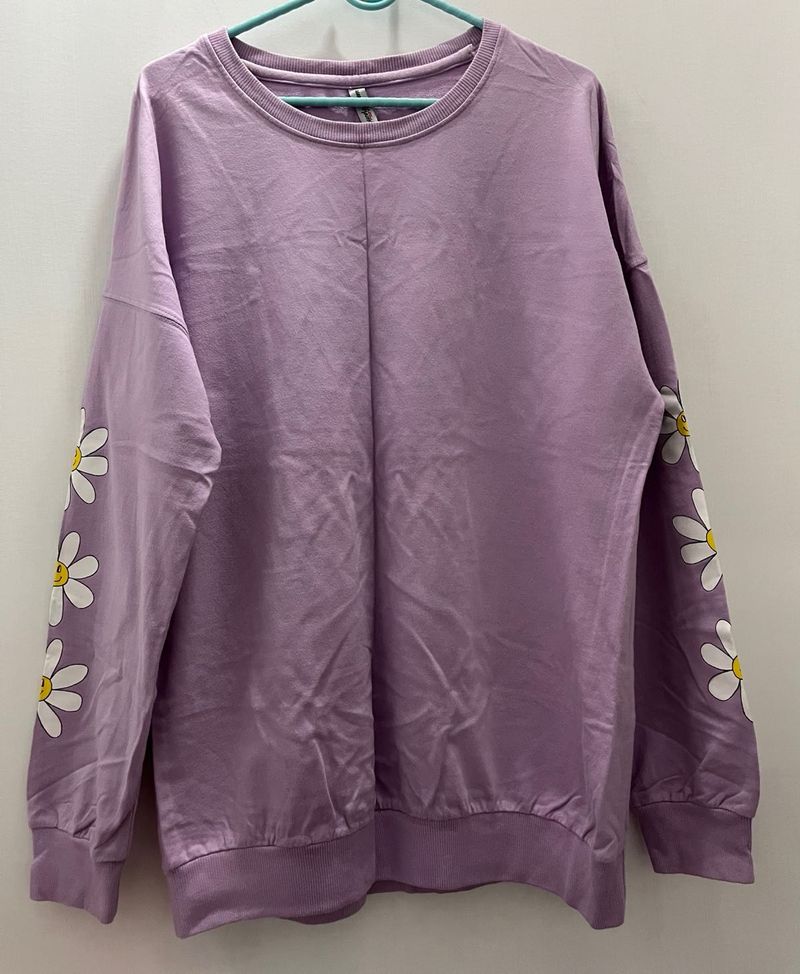 Cute Floral Sleeve Sweatshirt