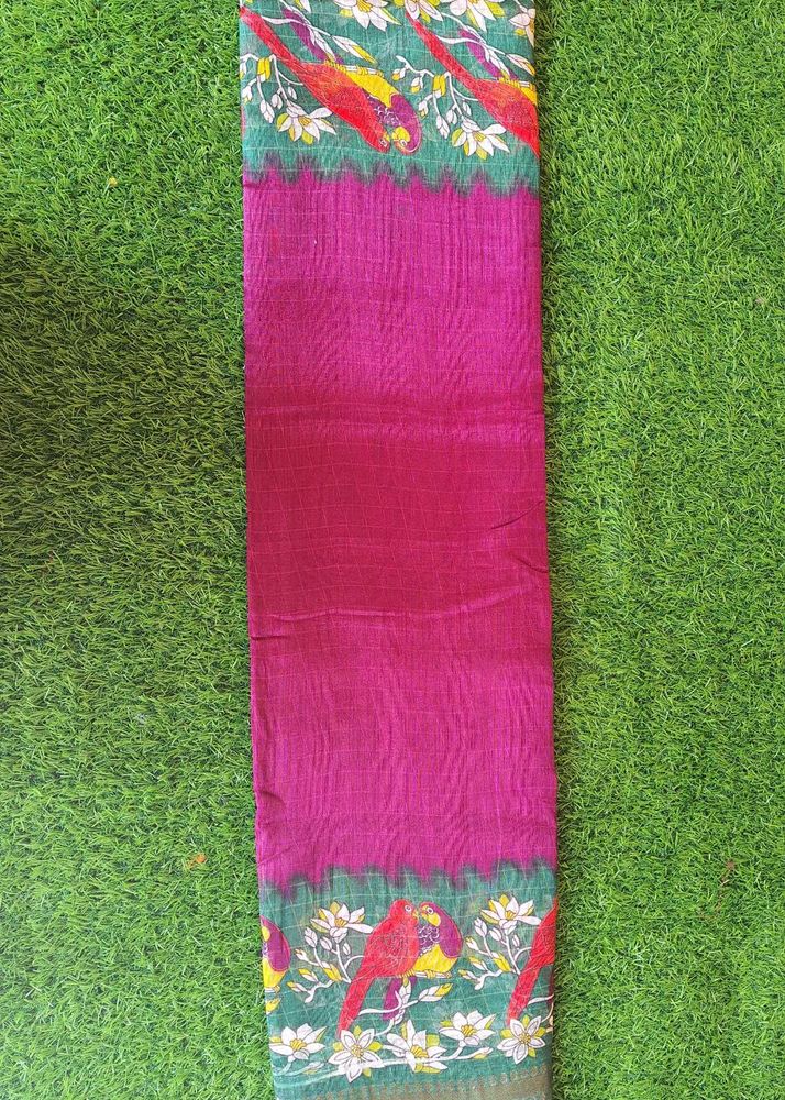 Vintage Parrot &amp; Floral Print Fabric