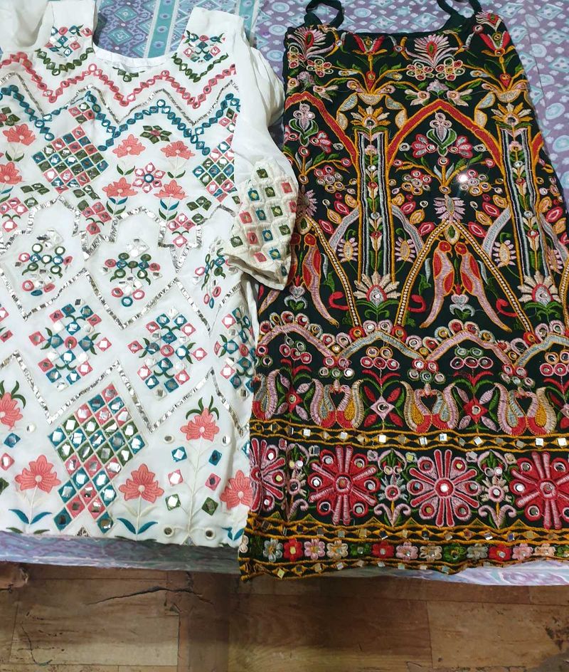 Embroidered Kurta &amp; sarara Set