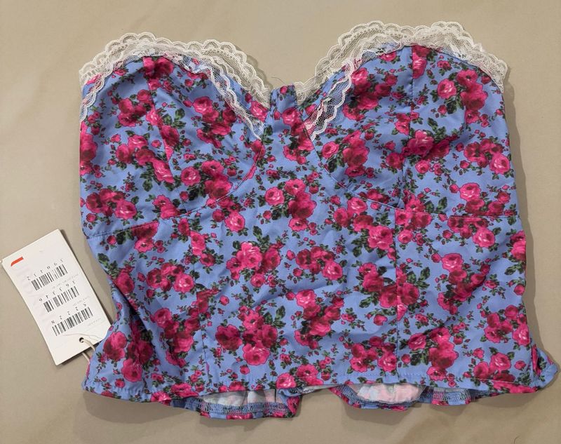 Lace Floral Cordet Top