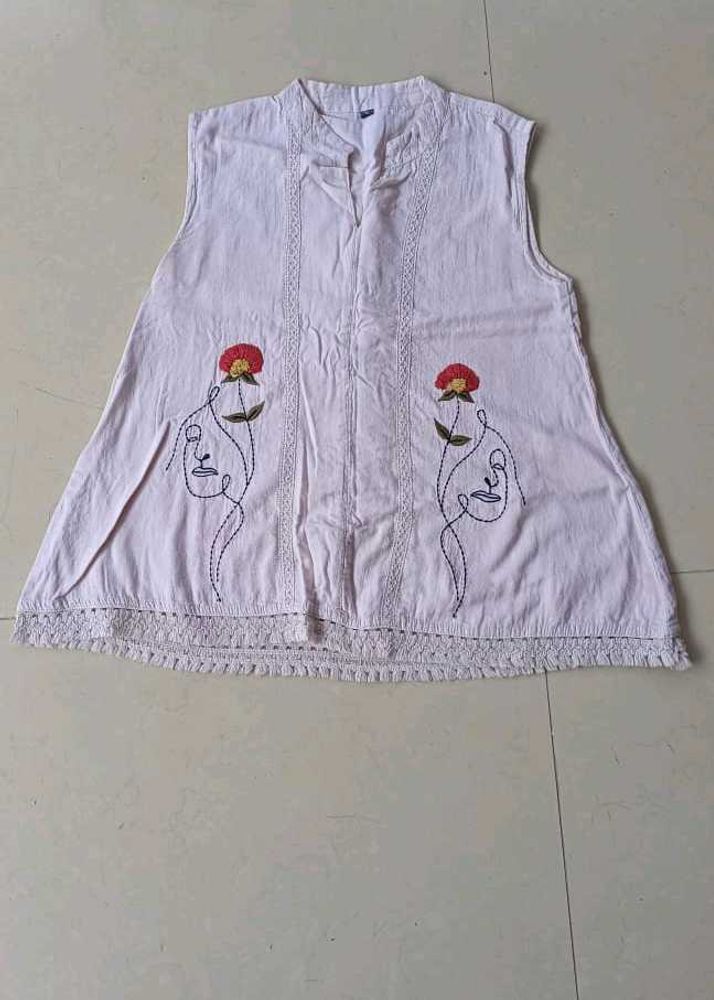 Embroidered Sleeveless Top