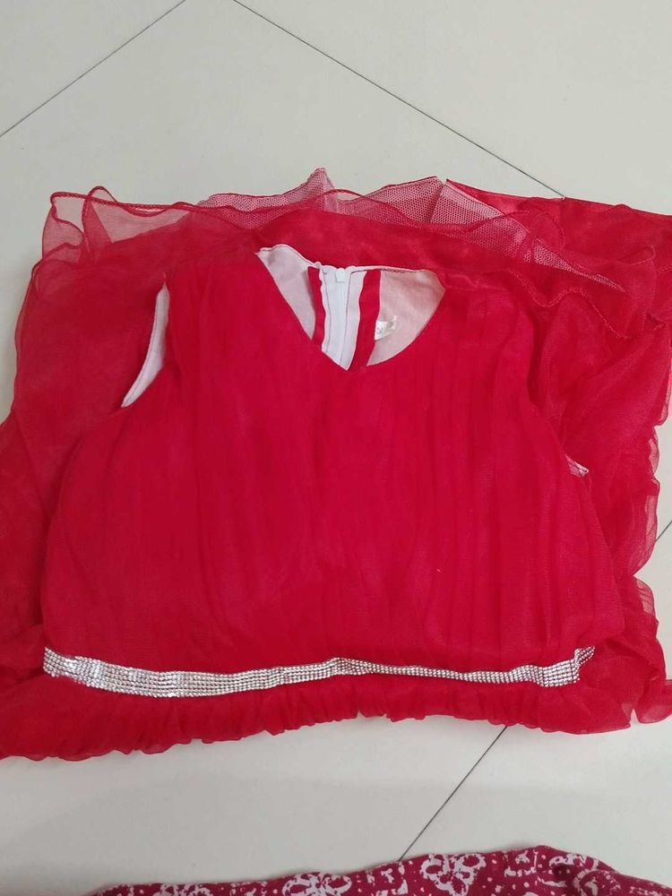 Kids flared Red Dress