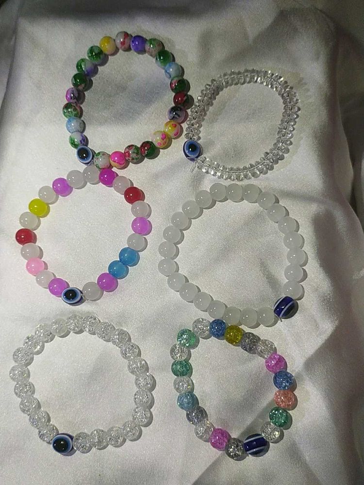 Korean Multicolour 6 Piece Bracelet Set.