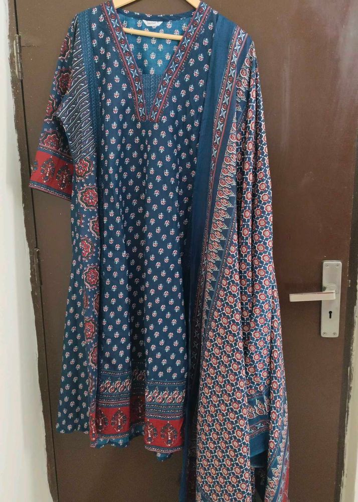 AjrakPrint AlineAnarkaliSuit