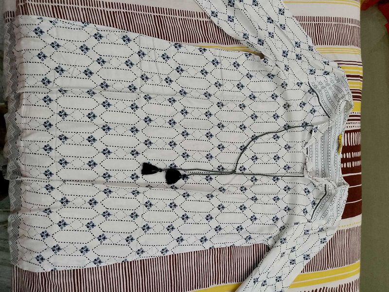 White Printed Kurta